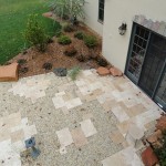 Overhead view of primitive patio