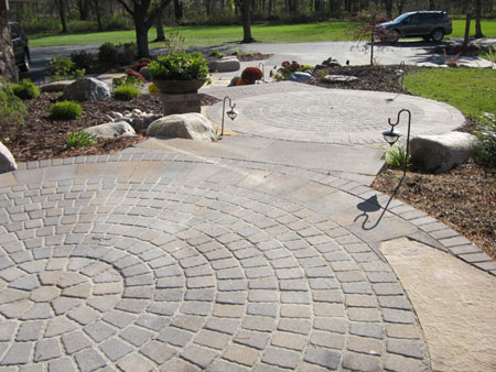 pavers, walkway, steps, front entry