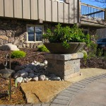 planter, landscape, pavers
