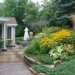 Dramatic plantings draw you into the area