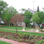 Gardens surrounding walking areas